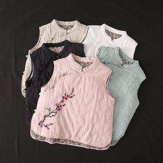 Embroidered Knot Button Jacket