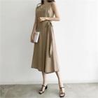 Sleeveless Wrap-front Wide-leg Jumpsuit