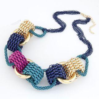 Alloy Interlocking Chunky Chain Necklace Multicolor - One Size