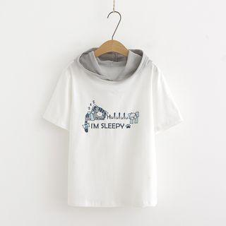 Striped Stitching T-shirt White - One Size