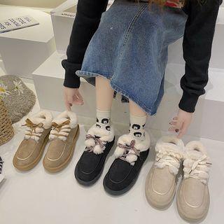 Fluffy Bow Detail Ankle Boots