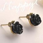 Vintage Rose Earring Black - One Size