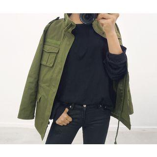 Pocket-detail Cotton Safari Jacket