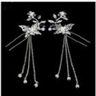 Flower Fringed Hair Clip (various Designs) 1 Pair - Flower - Silver - One Size