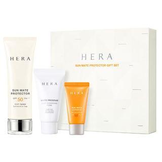Hera - Sun Mate Protector Set: Protector Spf50+ Pa+++ 50ml + White Program Deep Cleansing Foam 30ml + Le Ports Spf50+ Pa+++ 15ml 3pcs
