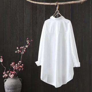 Long-sleeve Logo Shirt White - One Size