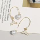 Mermaid Tail Faux Pearl Alloy Earring 1 Pair - White - One Size