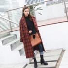 Plaid Double Breasted Woolen Coat