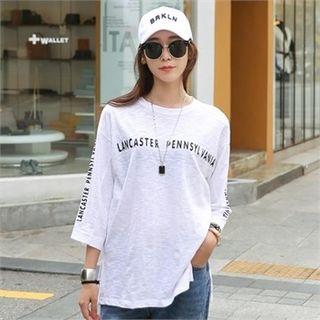 Drop-shoulder Lettering M Lange T-shirt