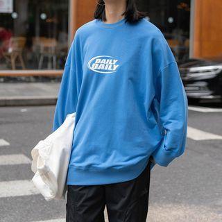 Printed Round-neck Oversize Sweatshirt