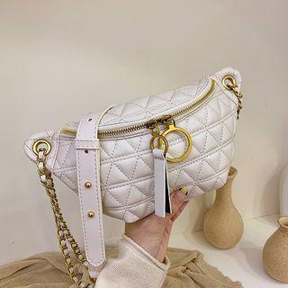 Faux Leather Quilted Sling Bag