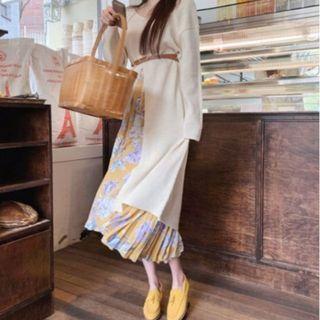 Slit Long Sweater Almond - One Size