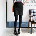 Elasticized-waist Pencil Skirt