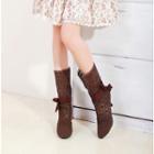 High Heel Lace Mid-calf Boots