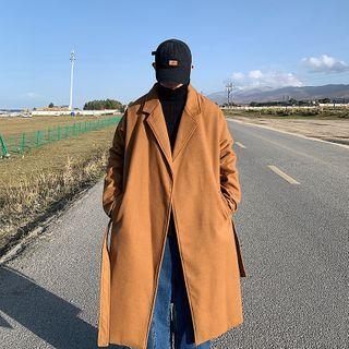 Long Open-front Wool Coat