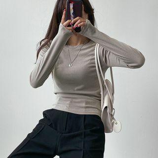 Set Of 2: Round-neck Slim T-shirt