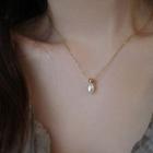 Freshwater Pearl Pendant Alloy Necklace Necklace - Gold - One Size