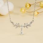 Branches Rhinestone Pendant Alloy Necklace Silver - One Size