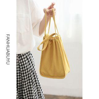 Plain Canvas Drawstring Handbag