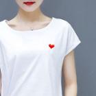 Heart Brooch 1634 - Dark Peach Red - One Size