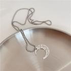 Moon Pendant Stainless Steel Necklace 1 Piece - Silver - One Size