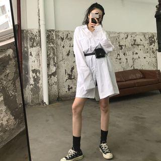 Long-sleeve Loose-fit Shirt Shirt - One Size
