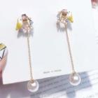 Non-matching Bird Faux Pearl Dangle Earring 1 Pair - As Shown In Figure - One Size