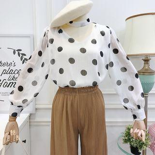 Dotted Chiffon Choker Top