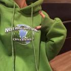Couple Matching Print Hoodie Green - One Size