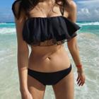 Dotted Mesh Ruffle Bikini
