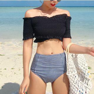 Off-shoulder High Waist Bikini