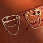 Pin Sterling Silver Earring 1 Pair - Gold - One Size