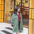 Flap-pocket Buttoned Military Jacket