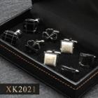 4 Pair Set: Alloy Cufflinks (various Designs) Xk2021 - 4 Pair - Silver - One Size