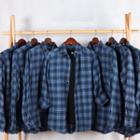 Couple-matching Gingham Long-sleeve Shirt