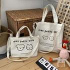 Animal Print Canvas Crossbody Bag / Shopper Bag