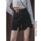 High-waist Asymmetric Denim Hot Shorts