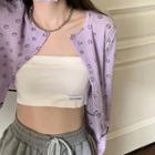 Long-sleeve Smiley Face Cardigan