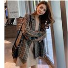 Plaid Blazer / A-line Tube Dress