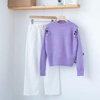 Plain Sweater / Straight Fit Jeans