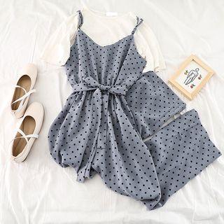 Dotted Wide-leg Jumper Pants