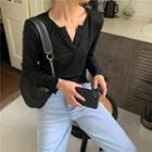 Long Sleeve Cropped Henley
