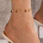 Rhinestone Heart Anklet Gold - One Size