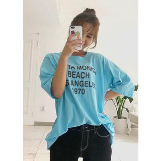 Tall Size Letter Print T-shirt