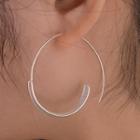 Open Hoop Earring 1 Pair - Earring - Silver - One Size