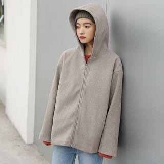 Woolen Coat Gray Almond - One Size