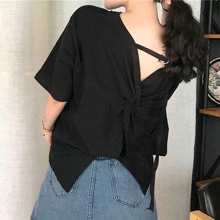 Short-sleeve Knot Back T-shirt
