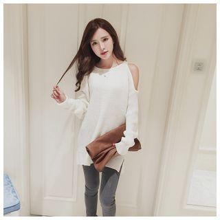 Shoulder Cut Out Knit Pullover