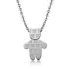 Butterfly Kenny Bear Pendant With Necklace Silver - One Size
