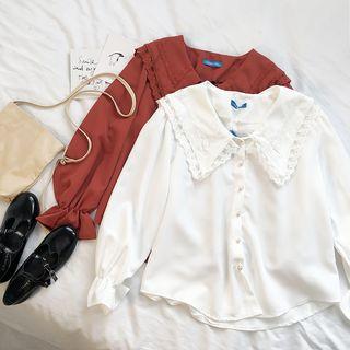 Long-sleeve Peter-pan-collar Blouse